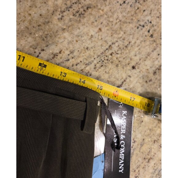 Lot Kasper Women Sz 12 100% Silk Green Skirt Pouch & Norton Floral Blouse Brown - Picture 3 of 16